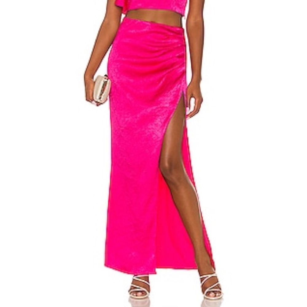 Lovers + Friends Zariah Maxi Skirt Fuchsia XS